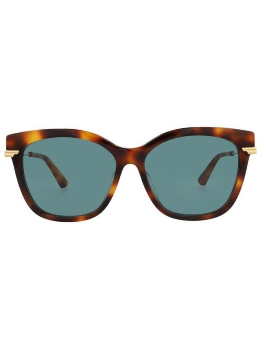 New Bottega Veneta Womens Cat Eye Havana Gold Green Fashion Designer Sunglasses